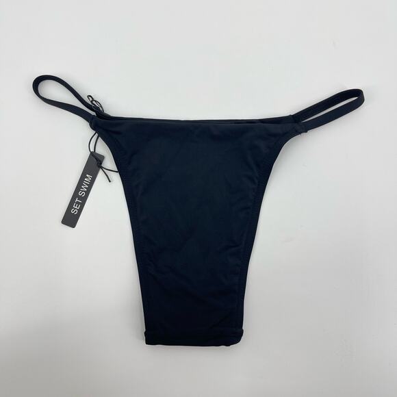 SET Active | NWT Black String Bikini Bottom XS Set Active Swim - Picture 2 of 4